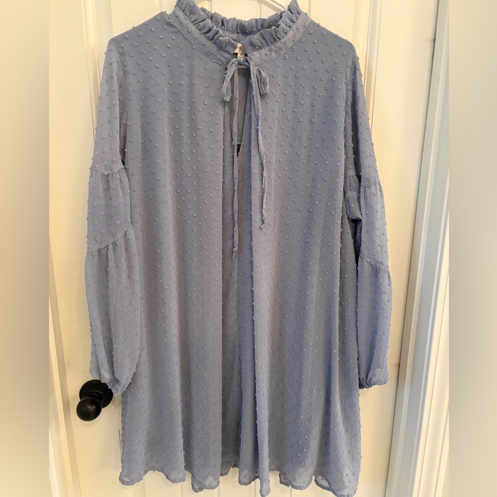 Umgee Light Blue Textured Dress